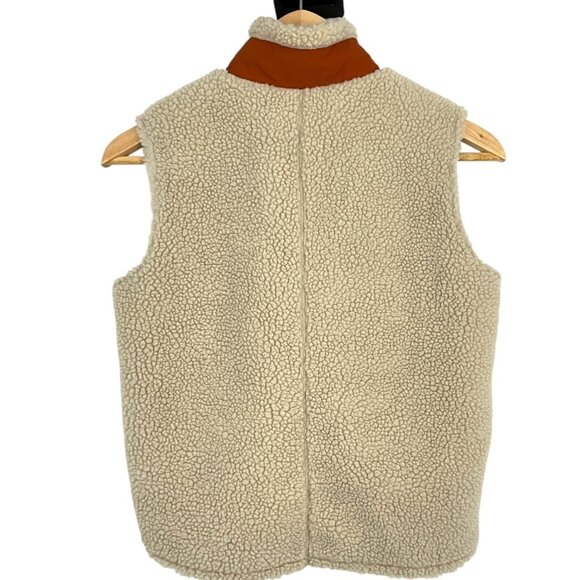 Patagonia Kids' Retro-X Fleece Vest Natural Orange Sleeveless Jacket Size Medium - Picture 3 of 8